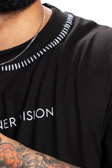 High Street Classic – Black Hand-Thread Collar Tee
