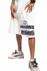 Midnight Booth – Oversized White Shorts