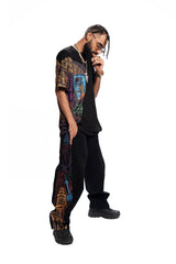 Roadside Story – Line Art Black Wide Leg Trouser