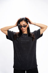 The Simple Chapter – Grey Acid Wash Tee Women