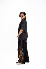 Roadside Story – Line Art Black Wide Leg Trouser Women