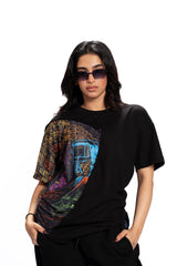 Roadside Story – Truck Art Black Tee Women