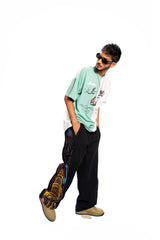 Roadside Story – Line Art Black Wide Leg Trouser