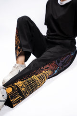 Roadside Story – Line Art Black Wide Leg Trouser Women