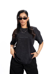 The Simple Chapter – Grey Acid Wash Tee Women