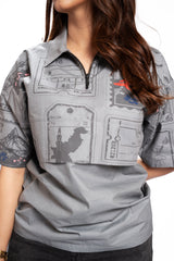 Postcard Tickets from Pakistan – Grey Edition Cotton Shirt Women