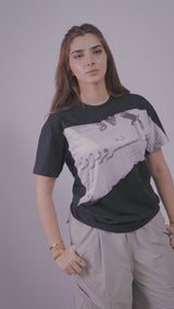 Front Page Story - Black Oversized Tee Women