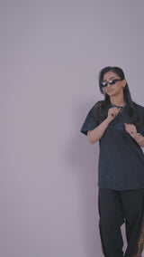 The Simple Chapter – Grey Acid Wash Tee Women