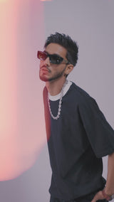 Monochrome Flow – Black Oversized Tee