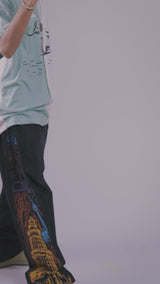 Roadside Story – Line Art Black Wide Leg Trouser