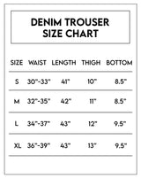 Black Denim Wide Leg Convertible Snap Trousers