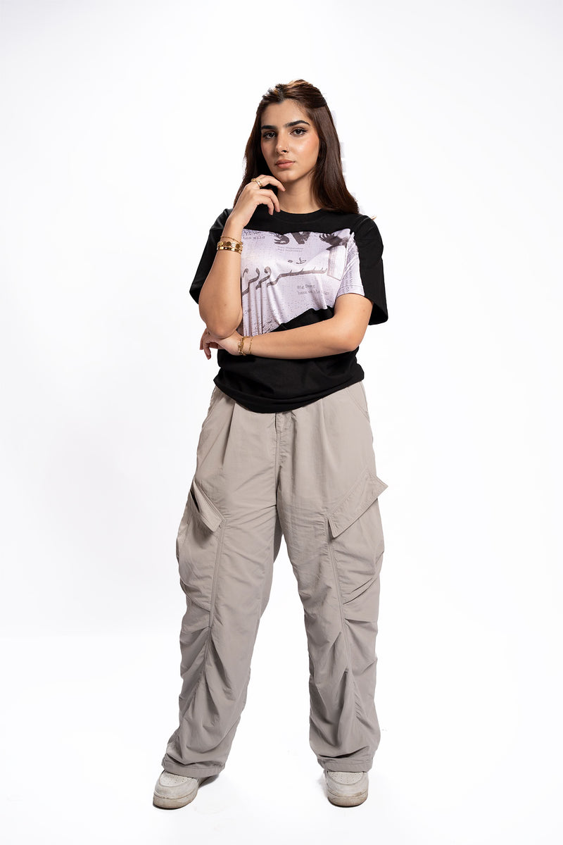 Front Page Story - Black Oversized Tee Women