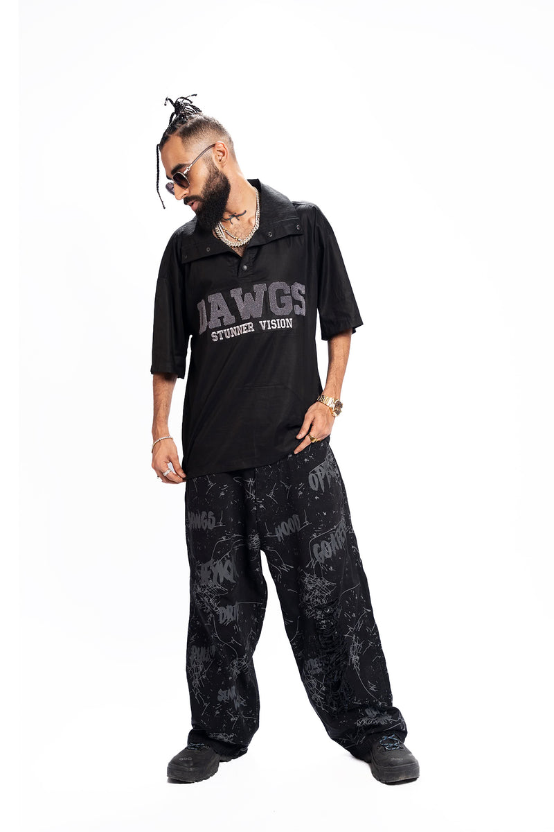 Night Sketch – Wide Leg Black Denim