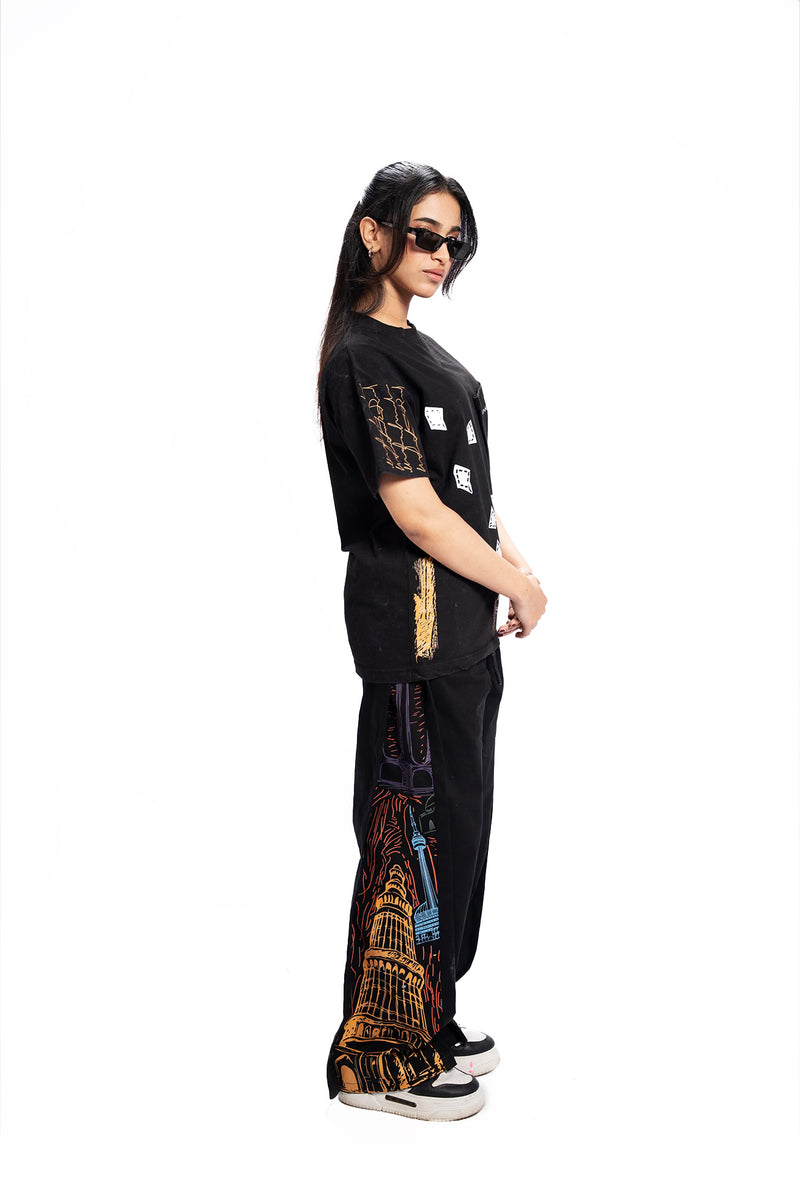 Afsanay – Acid Wash Drop Shoulder Women