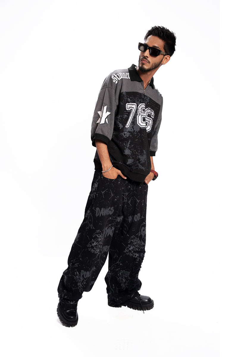 Kattar Karachi Story – 786 Oversized Zipper Tee