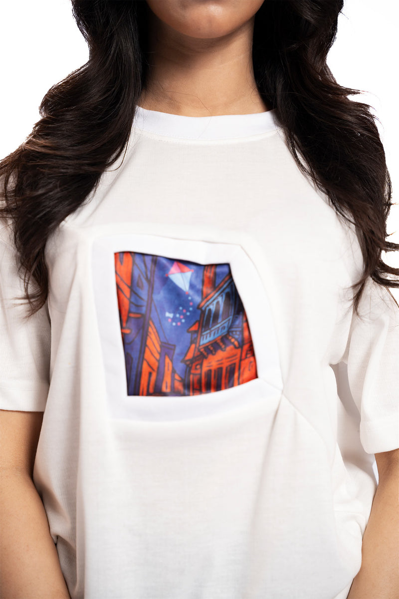 Portal of Nostalgia – White Oversized Tee Women