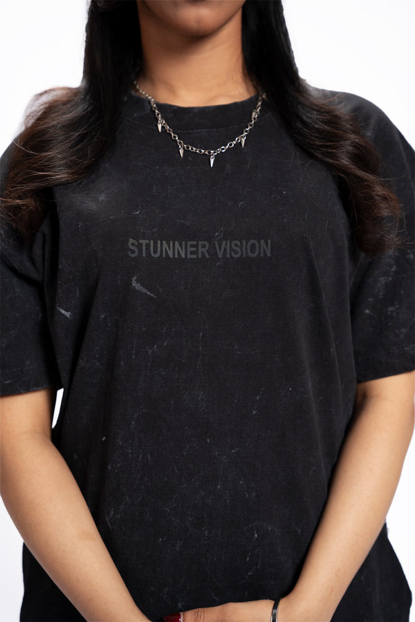 The Simple Chapter – Grey Acid Wash Tee Women
