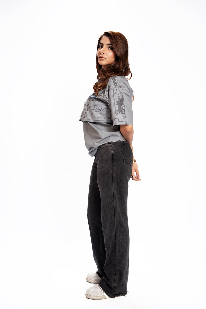 Postcard Tickets from Pakistan – Grey Edition Cotton Shirt Women