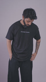 High Street Classic – Black Hand-Thread Collar Tee